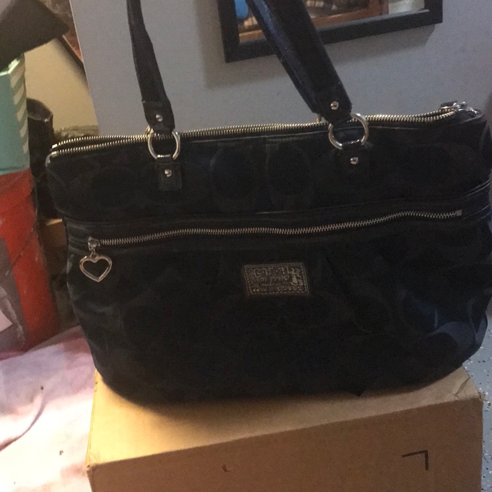 Coach dark blue shoulder bag
